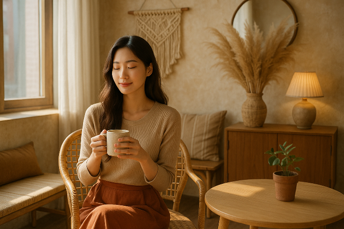 조용한 저녁의 감정적 공간