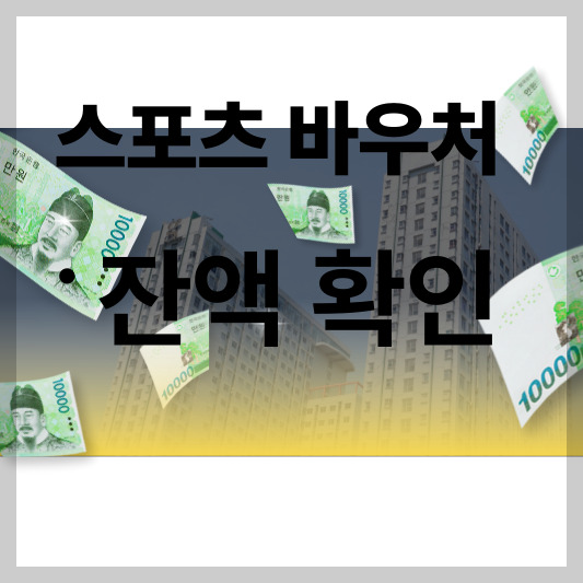 스포츠 바우처 잔액확인 확실하게 하는 법|2025 최신 가이드