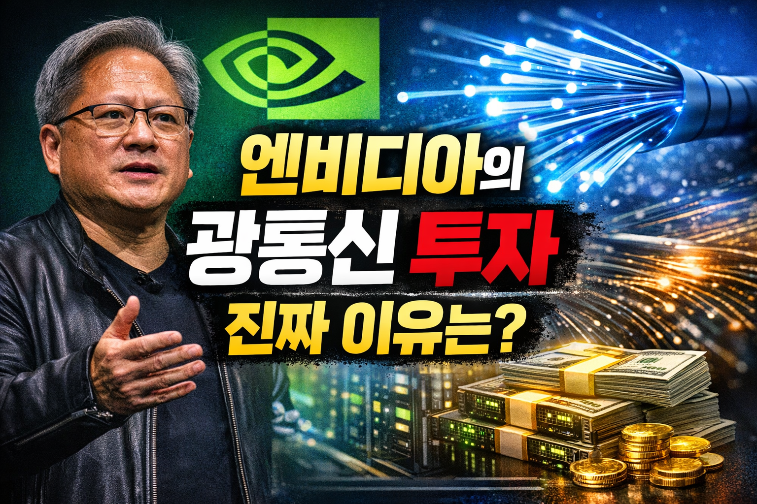 엔비디아 광통신 투자 이유와 AI 인프라 변화 흐름을 설명하는 투자 분석 이미지