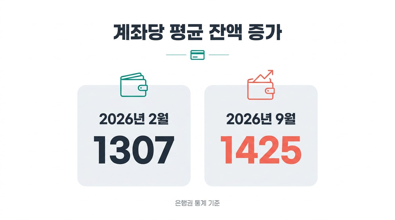 마이너스통장 개설 계좌당 평균 잔액 증가