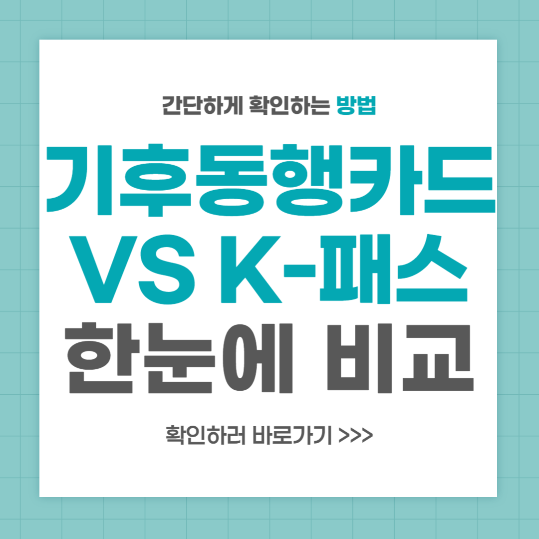 기후동행카드 K패스 교통카드 한눈에 혜택 비교