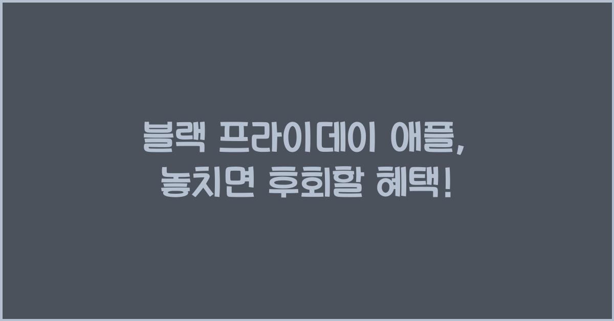 블랙 프라이데이 애플