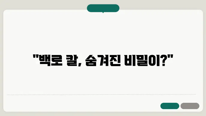 백로 칼