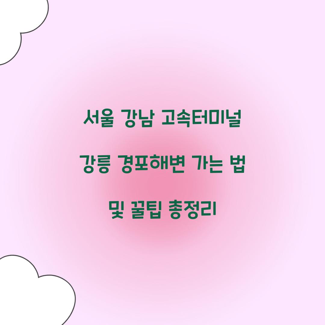 서울 강남 고속터미널 강릉 경포해변