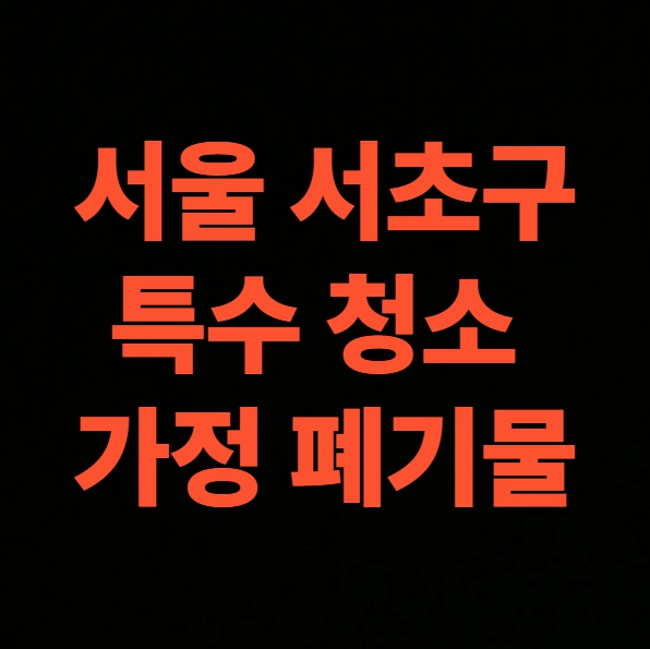 서울시 서초구 유품정리 업체 가정 폐기물 비용