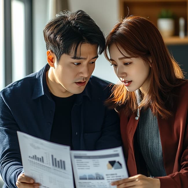 2023~2025년 금리와 집값 변동 추이 비교 그래프