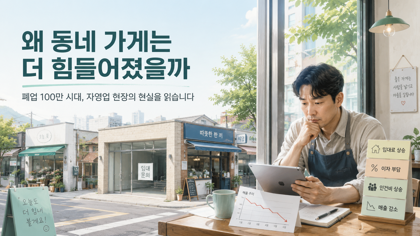 자영업 현장 현실을 나타내는 본문 대표 이미지
