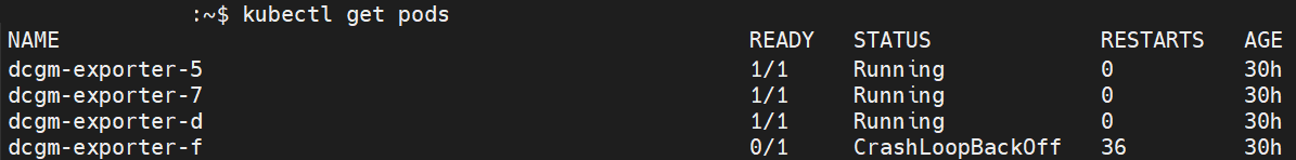 dcgm-exporter crashLoopBackOff