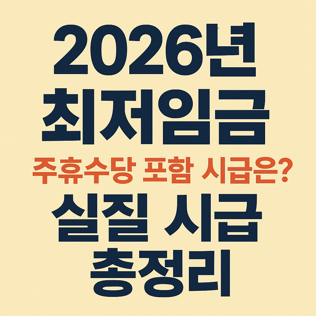 2026년 최저임금 주휴수당 포함 시급 계산법