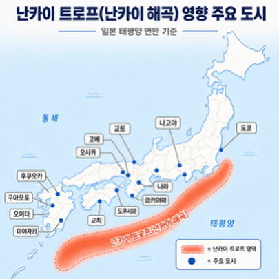 일본-지진-난카이-트로프-거대지진-주의-경계-차이
