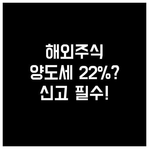해외주식 양도소득세 22% 세율 신고..