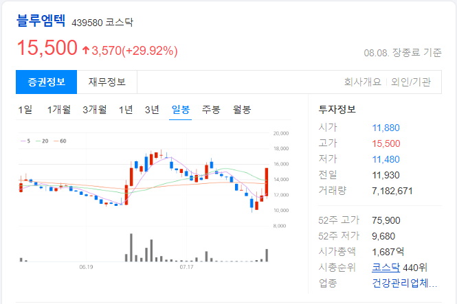 블루엠텍-일봉-차트-이미지
