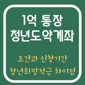 1억 통장 청년도약계좌 조건 신청기간 : 청년희망적금 차이점