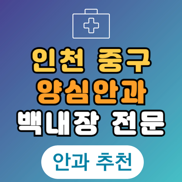 인천 중구 백내장 전문 병원 List 수술 잘하는 안과 추천