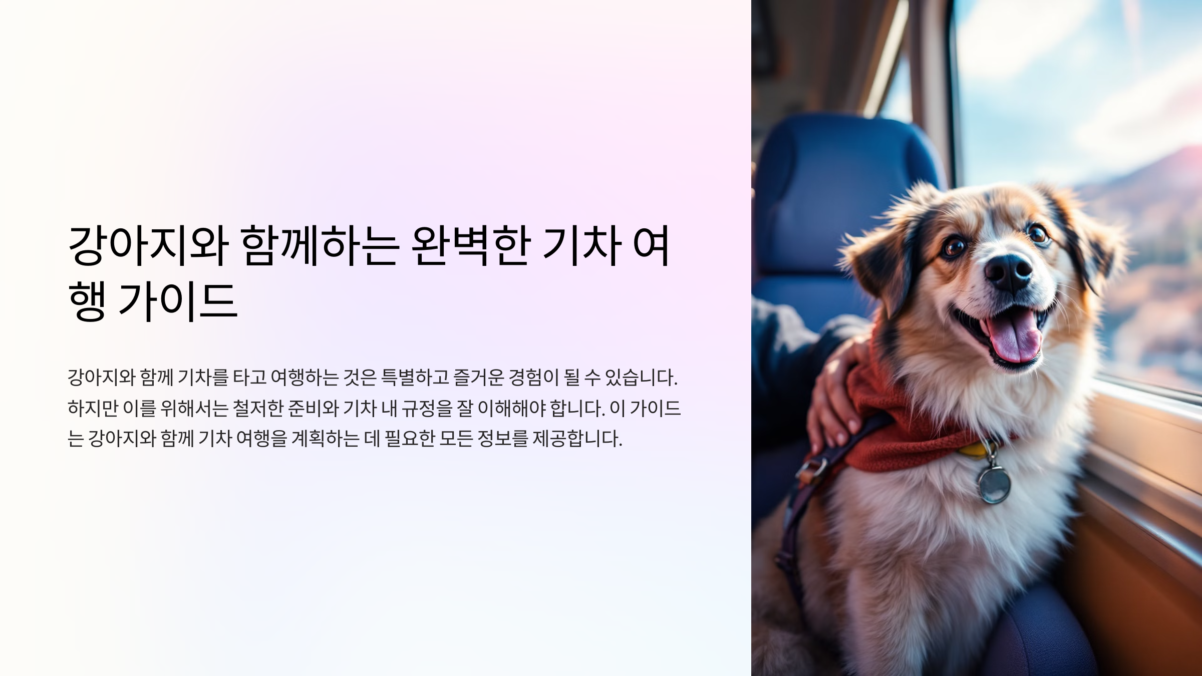 강아지와 함께 기차 여행을 계획하는 완벽 가이드