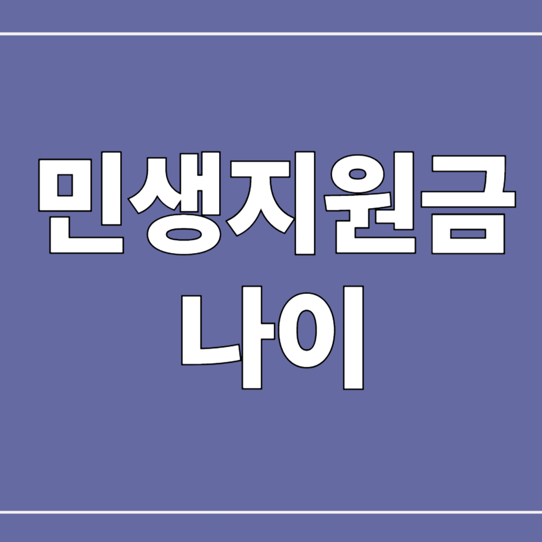 나이별 민생지원금