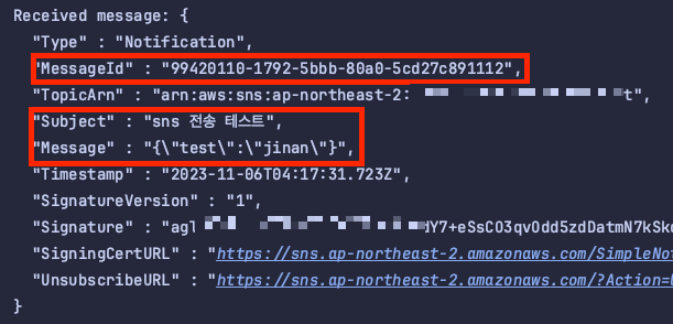 SNS-message-log