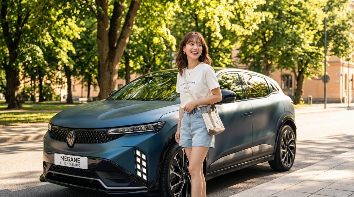 르노 메간 부분 변경 주차 연출 컷