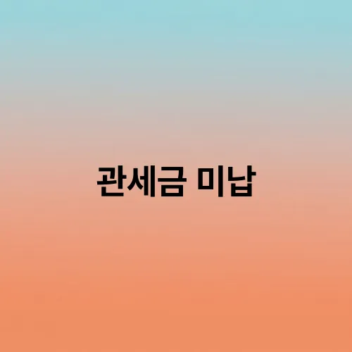 관세금 미납