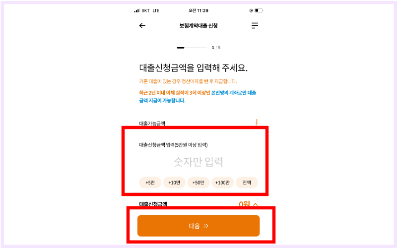 대출-신청금액-입력