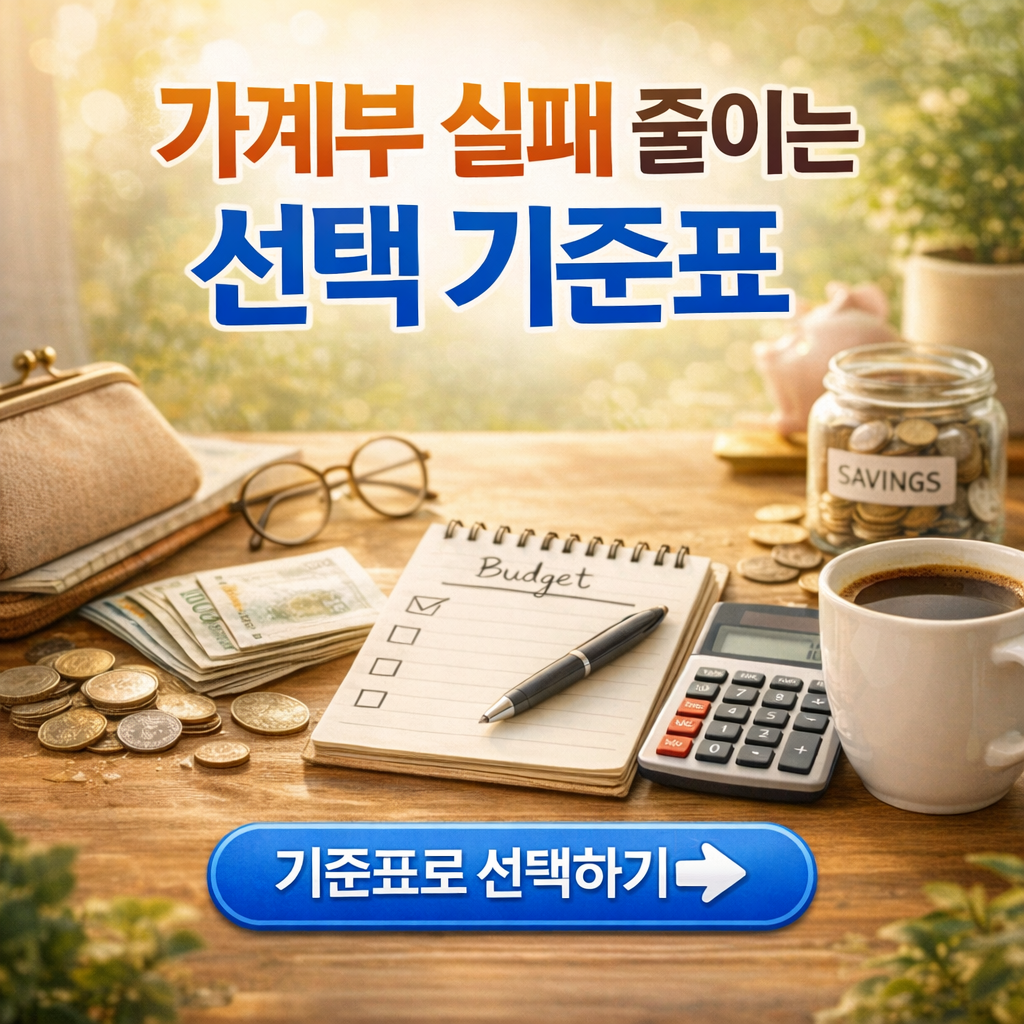 가계부 구조 선택 가이드: 앱형 vs 엑셀형 vs 통장연동형(기준표 포함)