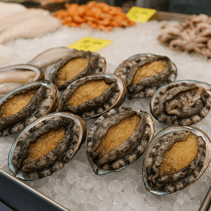 전복 해산물 매장 진열대