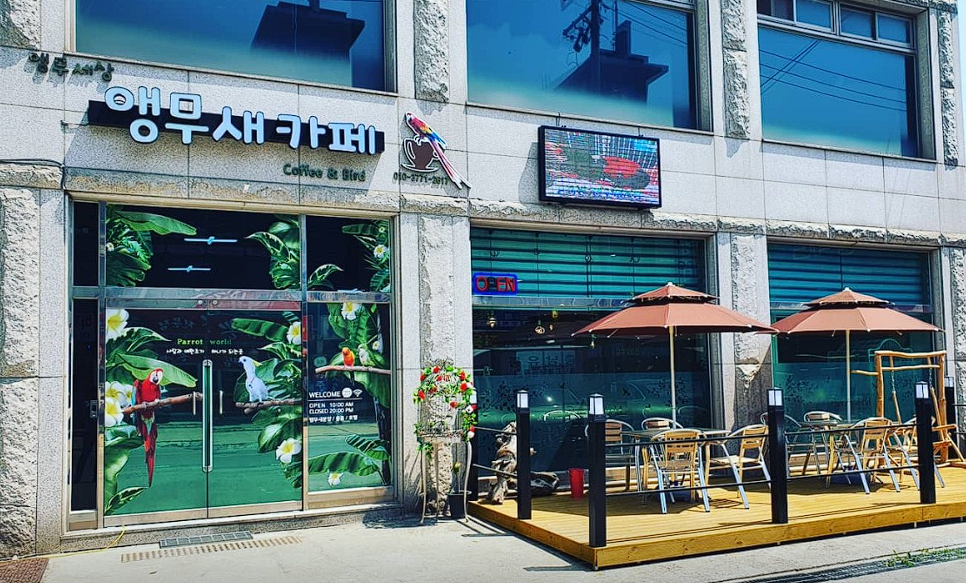 당진 앵무세상 카페 전경