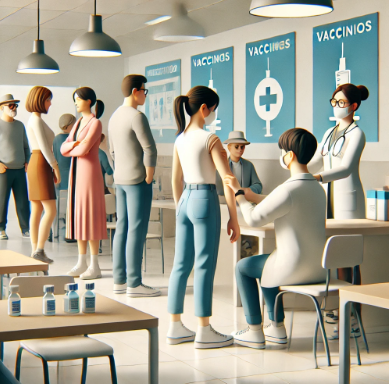 백신을 맞고 있는 모습