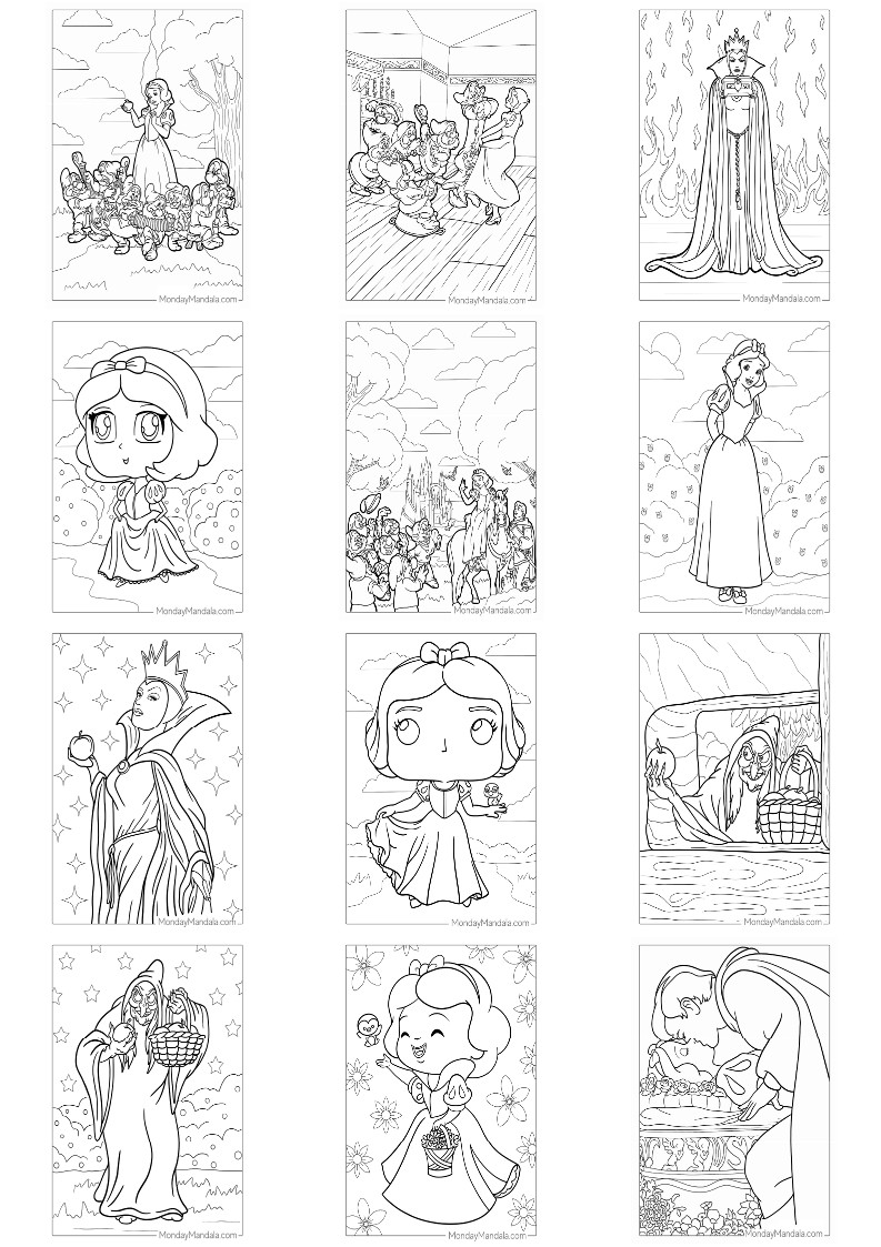 백설공주 색칠공부 도안