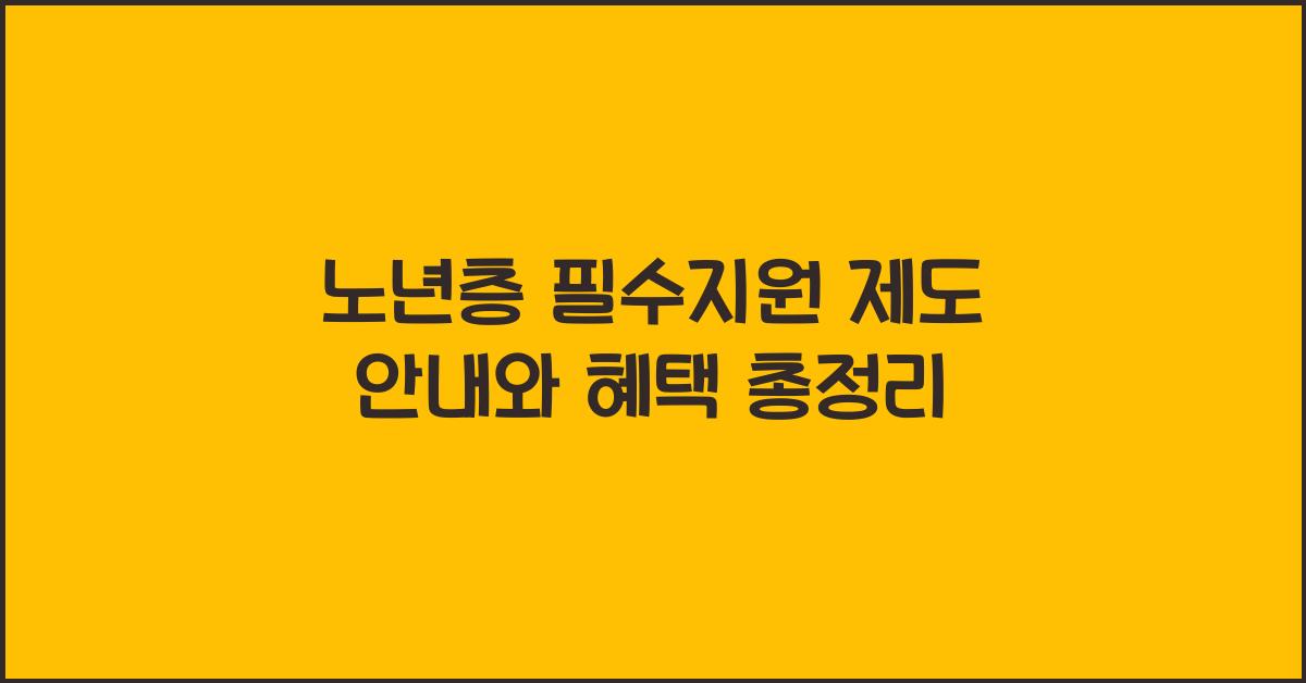 노년층 필수지원 제도 안내