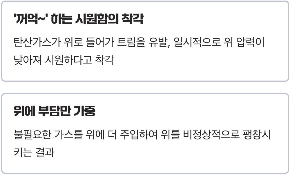 '꺼억~' 하는 시원함, 그 짜릿한 착각의 함정