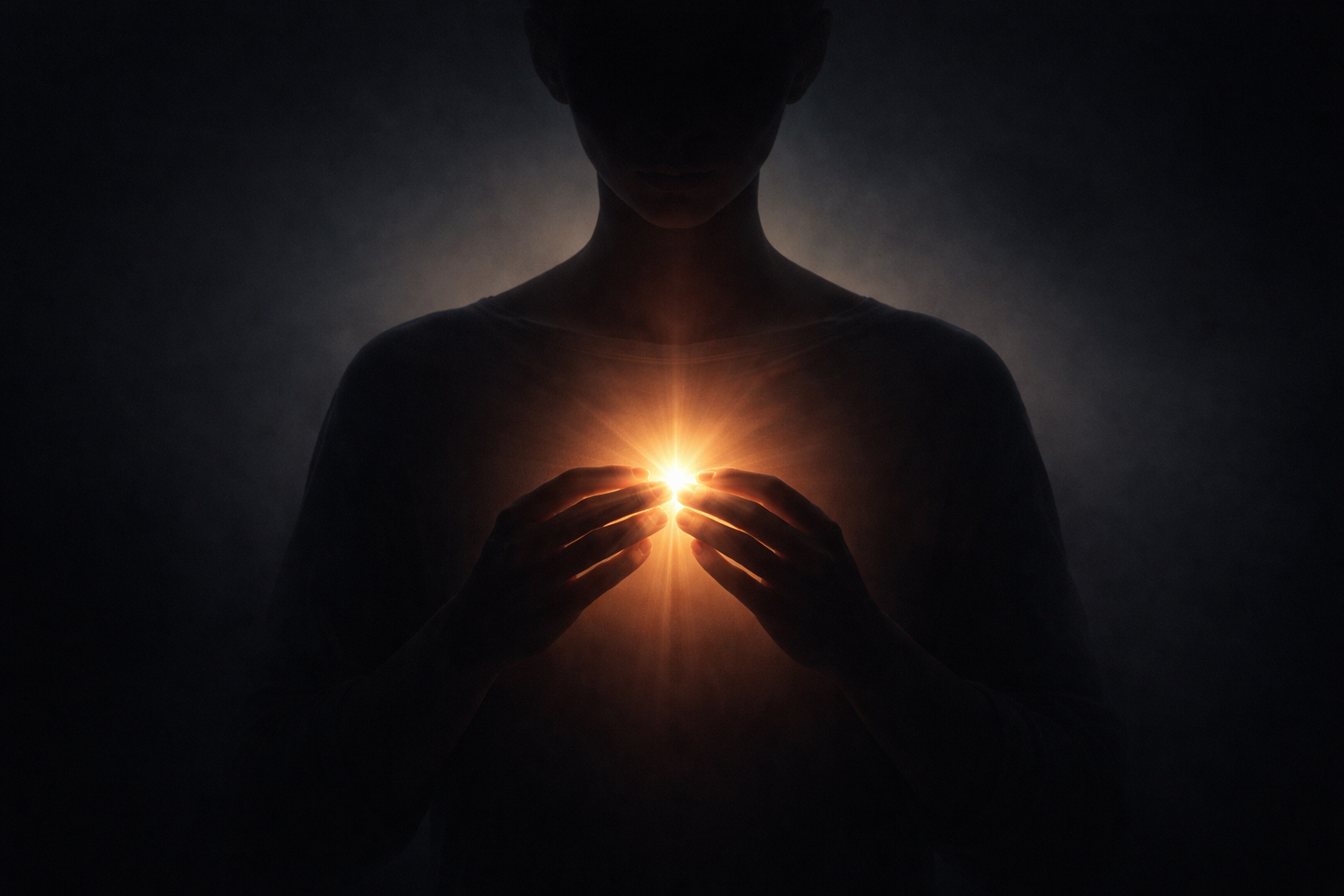 내면의 빛을 묘사한 일러스트