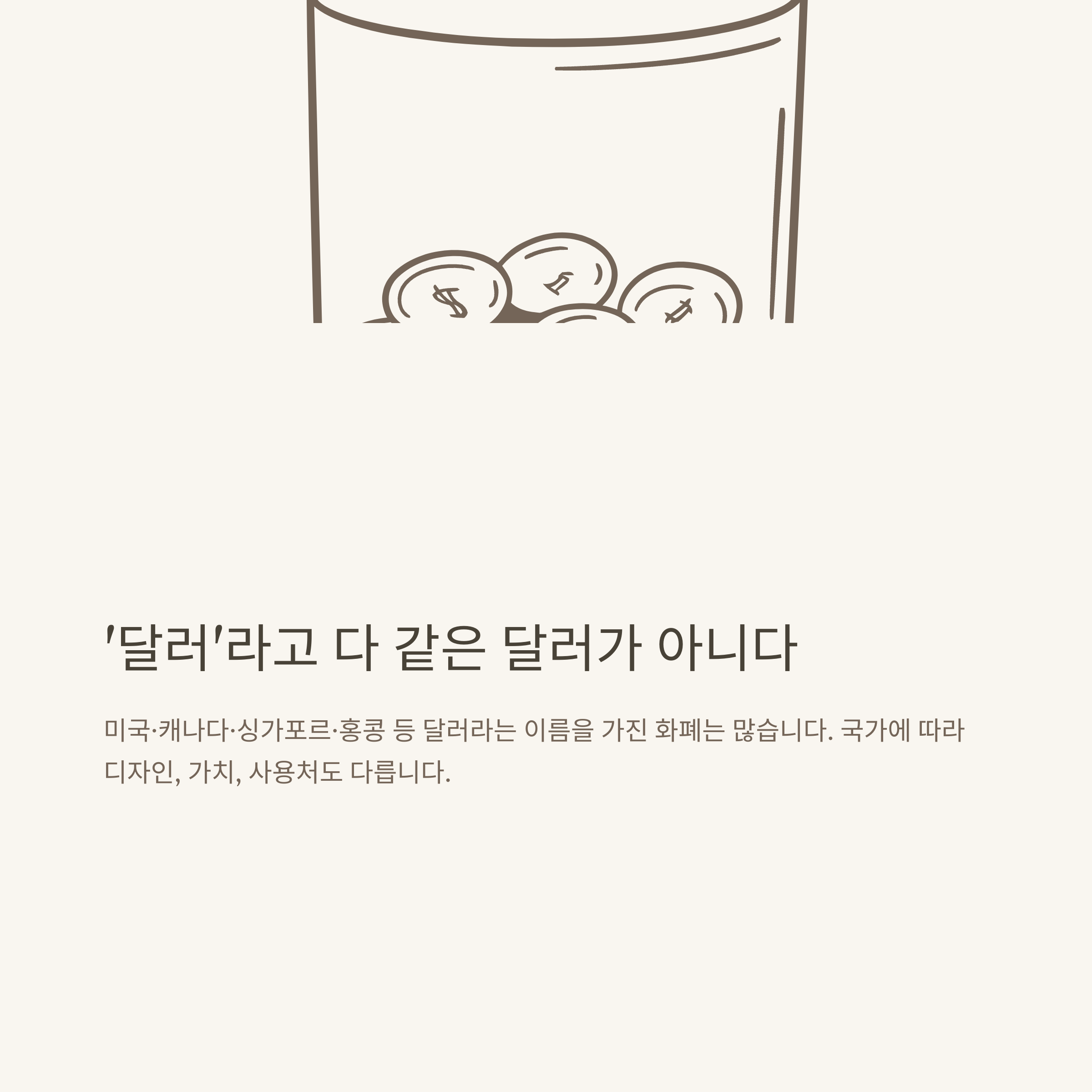 달러 종류 완벽정리 – 미국·캐나다·홍콩·싱가포르 달러 권종·동전·지폐·환전 실사용 꿀팁 공식가이드