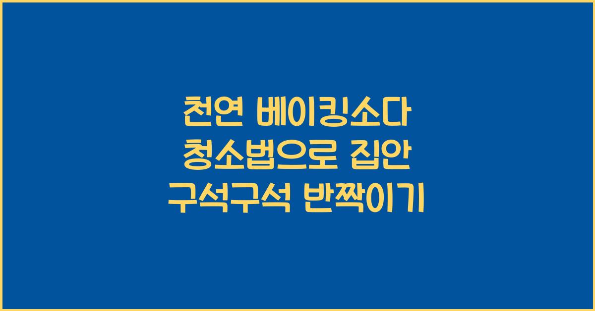 천연 베이킹소다 청소법