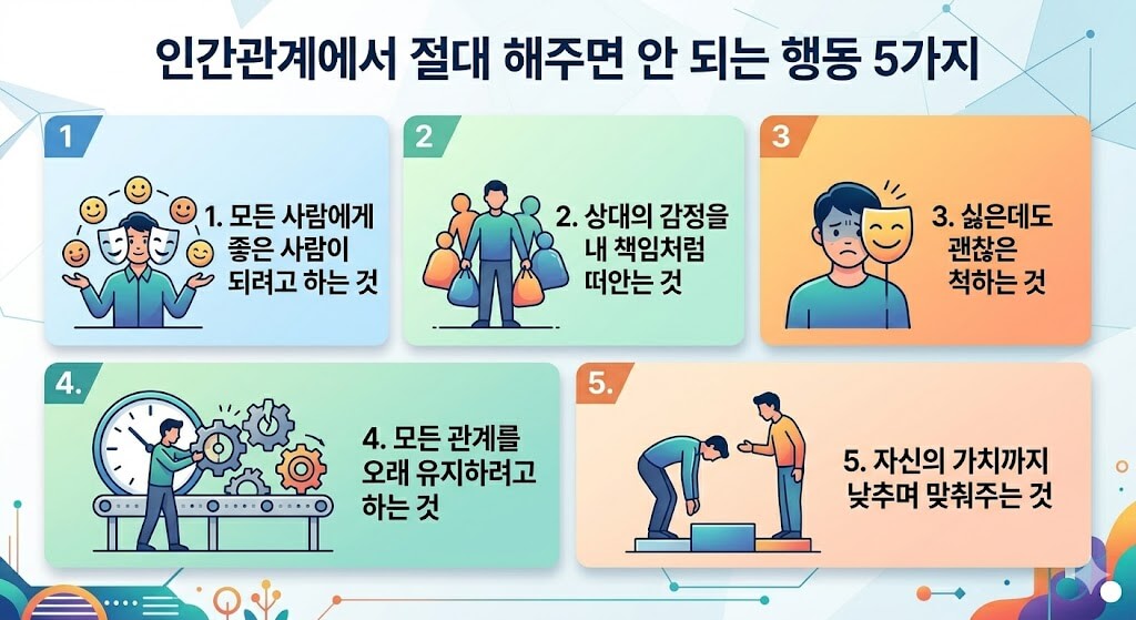 인간관계에서 절대 해주면 안되는 행동 5가지 이미지