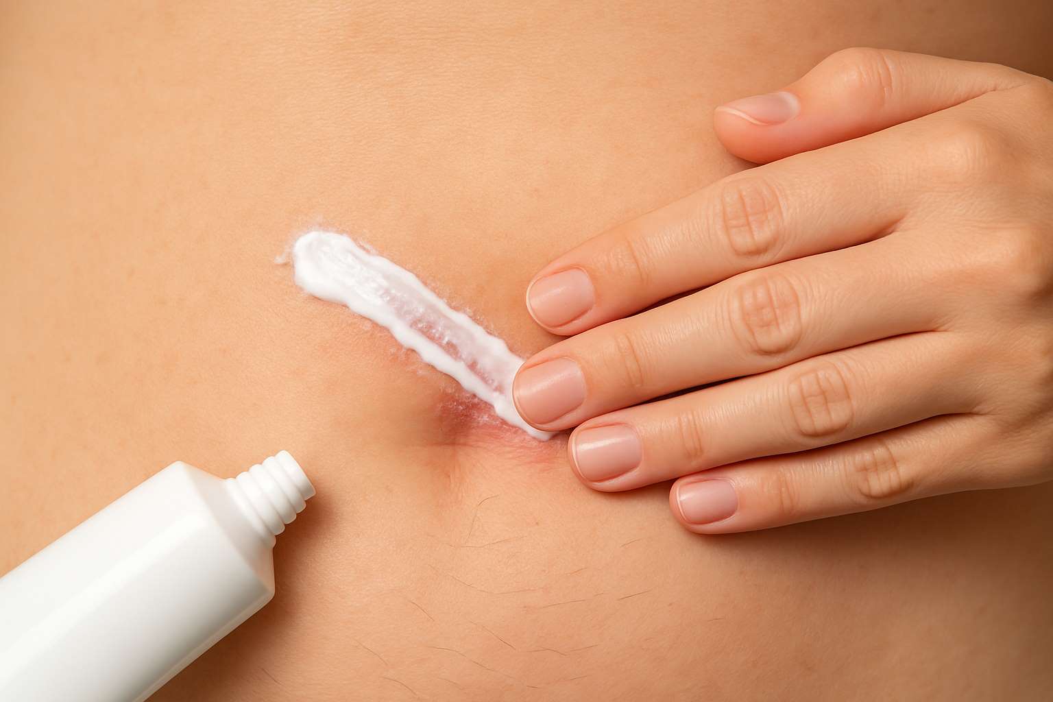 복부 수술 상처 보습제 바르기