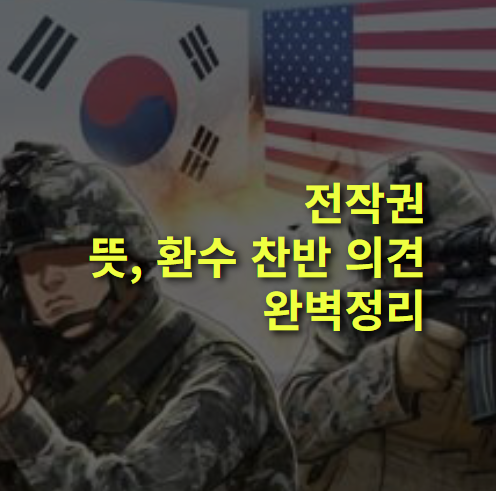 전시작전권이란? 뜻, 전작권 환수 찬반 의견, 전시작전통제권,.