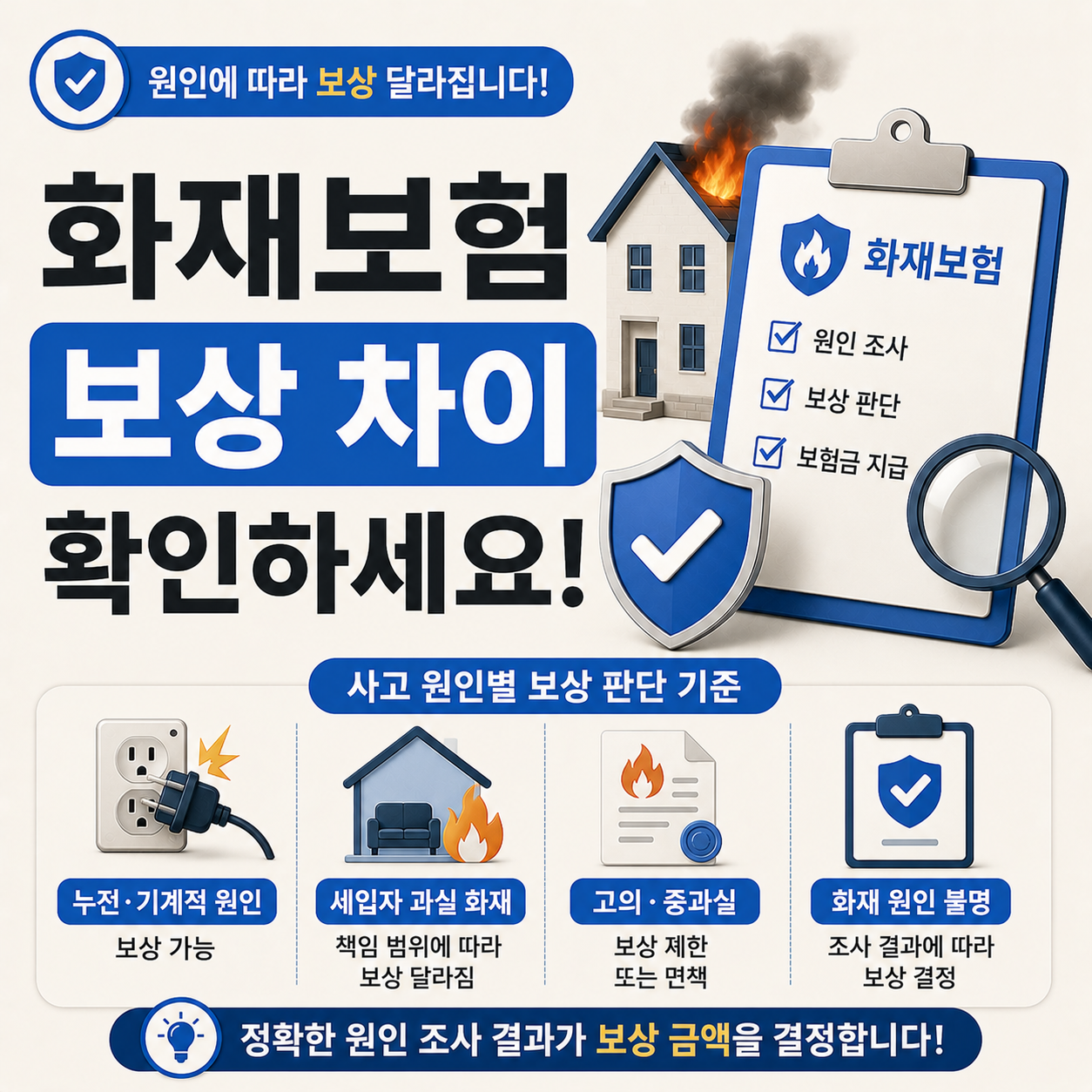 화재 원인 조사 결과에 따라 보험 보상이 달라지는 기준 안내