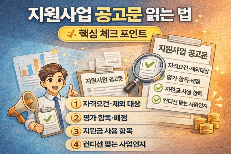 지원사업 공고문 읽는 법 핵심 체크 포인트만 보면 됩니다