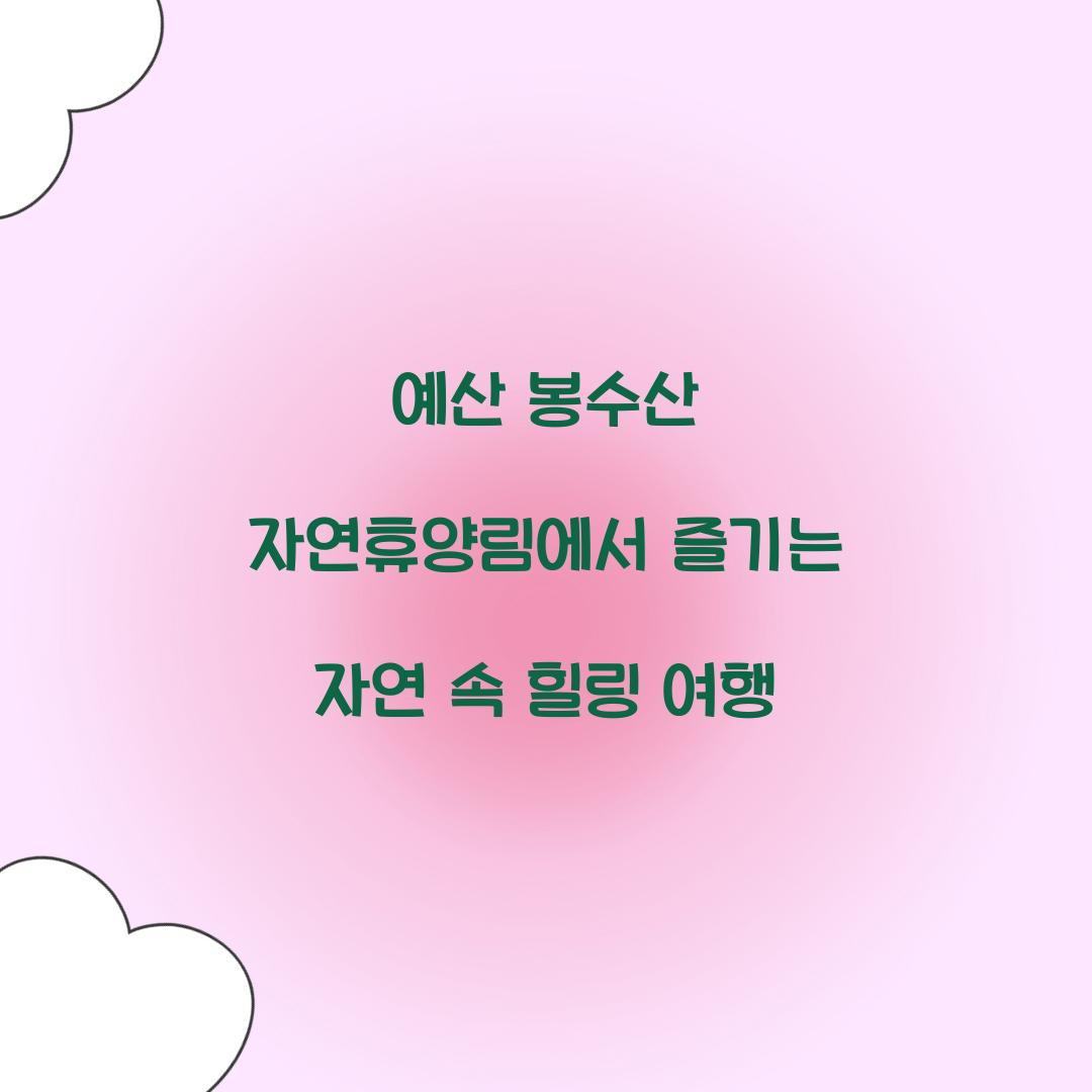 예산 봉수산 자연휴양림