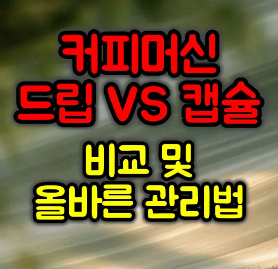 드립 VS 캡슐 비교