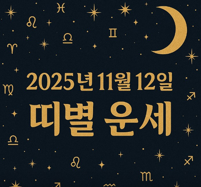 2025년 11월 12일 띠별 운세 총정리