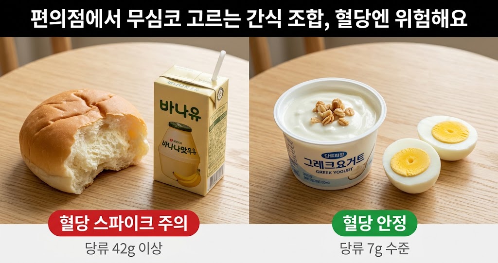 편의점에서 무심코 고르는 간식 조합, 혈당엔 위험해요