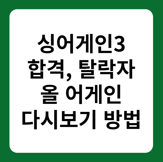 싱어게인3 합격, 탈락자 및 올 어게인, 다시보기