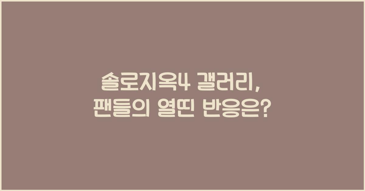 솔로지옥4 갤러리