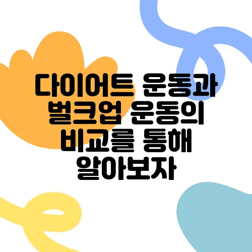 다이어트 운동과 벌크업 운동의 비교를 통해 알아보자