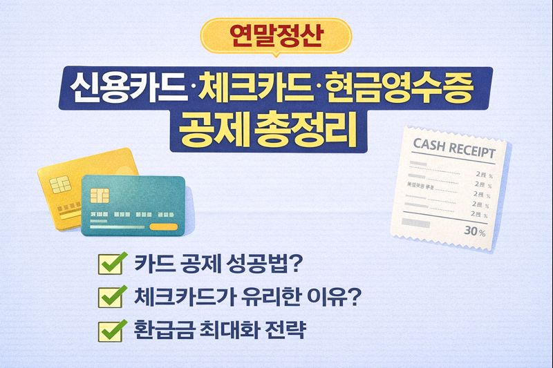연말정산 신용카드·체크카드·현금영수증 공제 총정리
