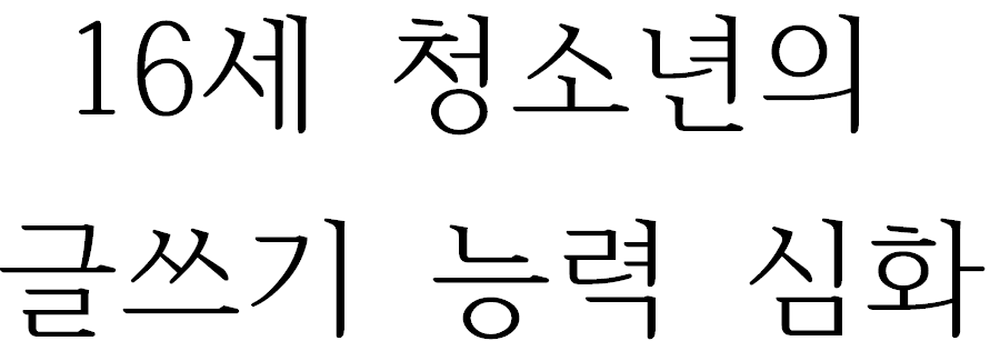 16세 청소년의 글쓰기 능력 심화