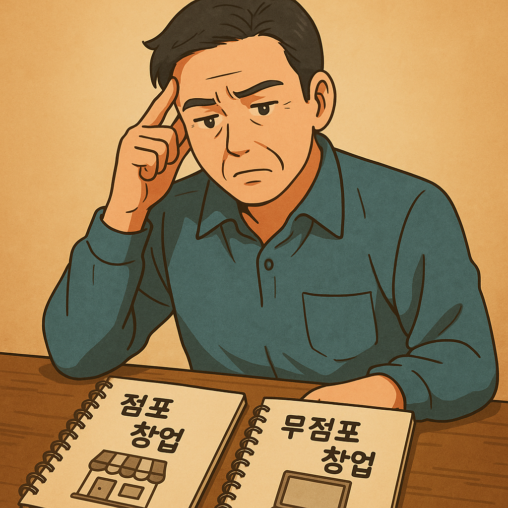 고민하는 중년의 모습