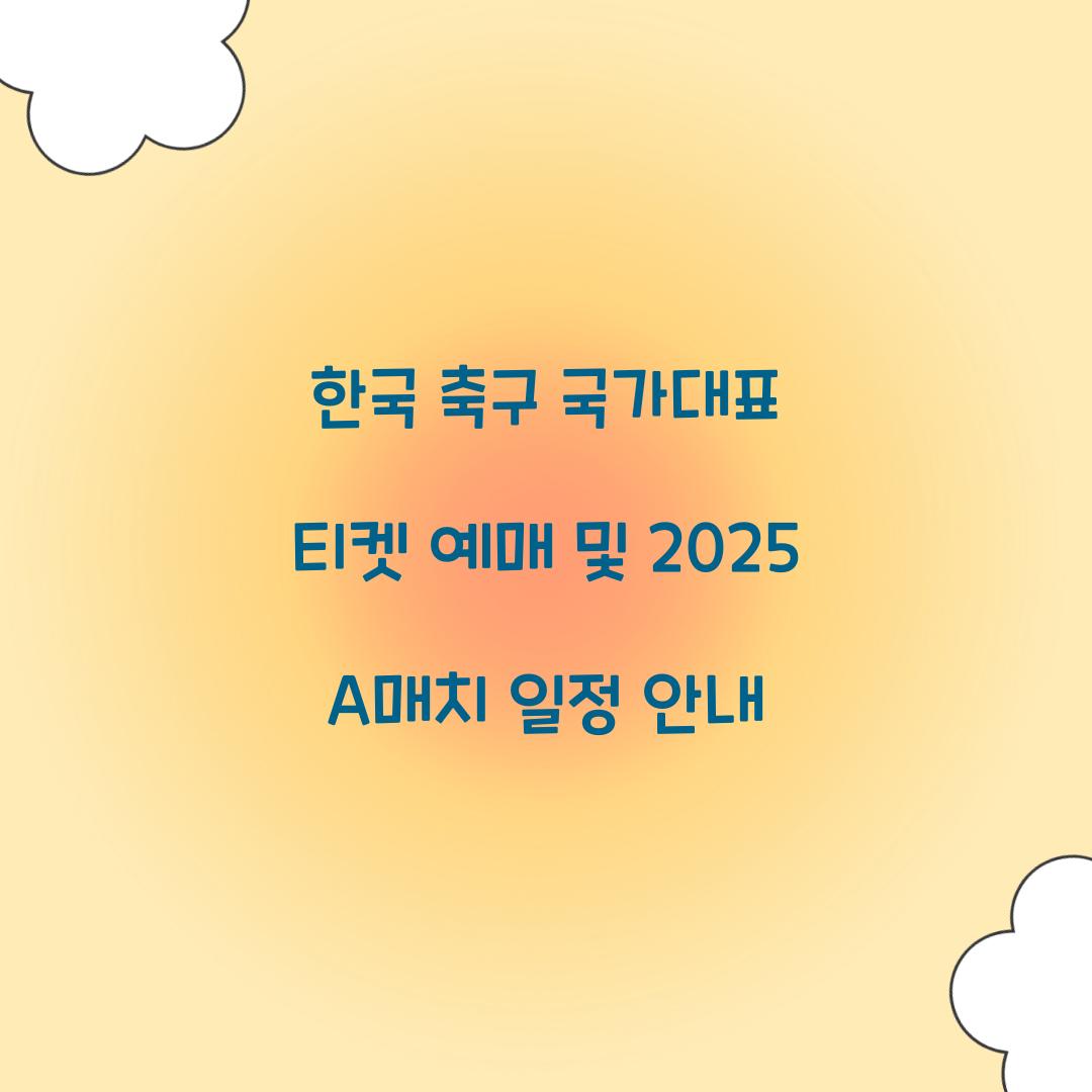 한국 축구 국가대표 티켓 예매